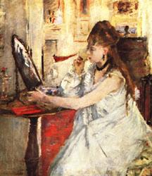 Berthe Morisot Young Woman Powdering Herself France oil painting art